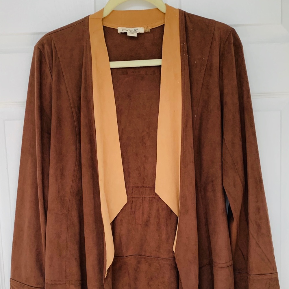 Faux suede jacket.